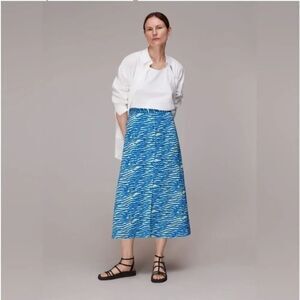 Whistles Seafoam Button Front Skirt Size 2